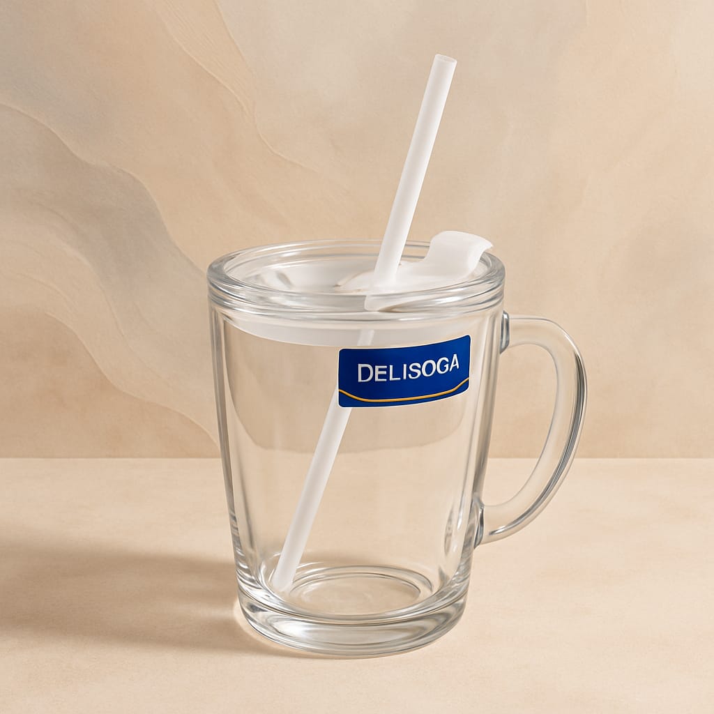 Glassware Sipper Mugs With Straw