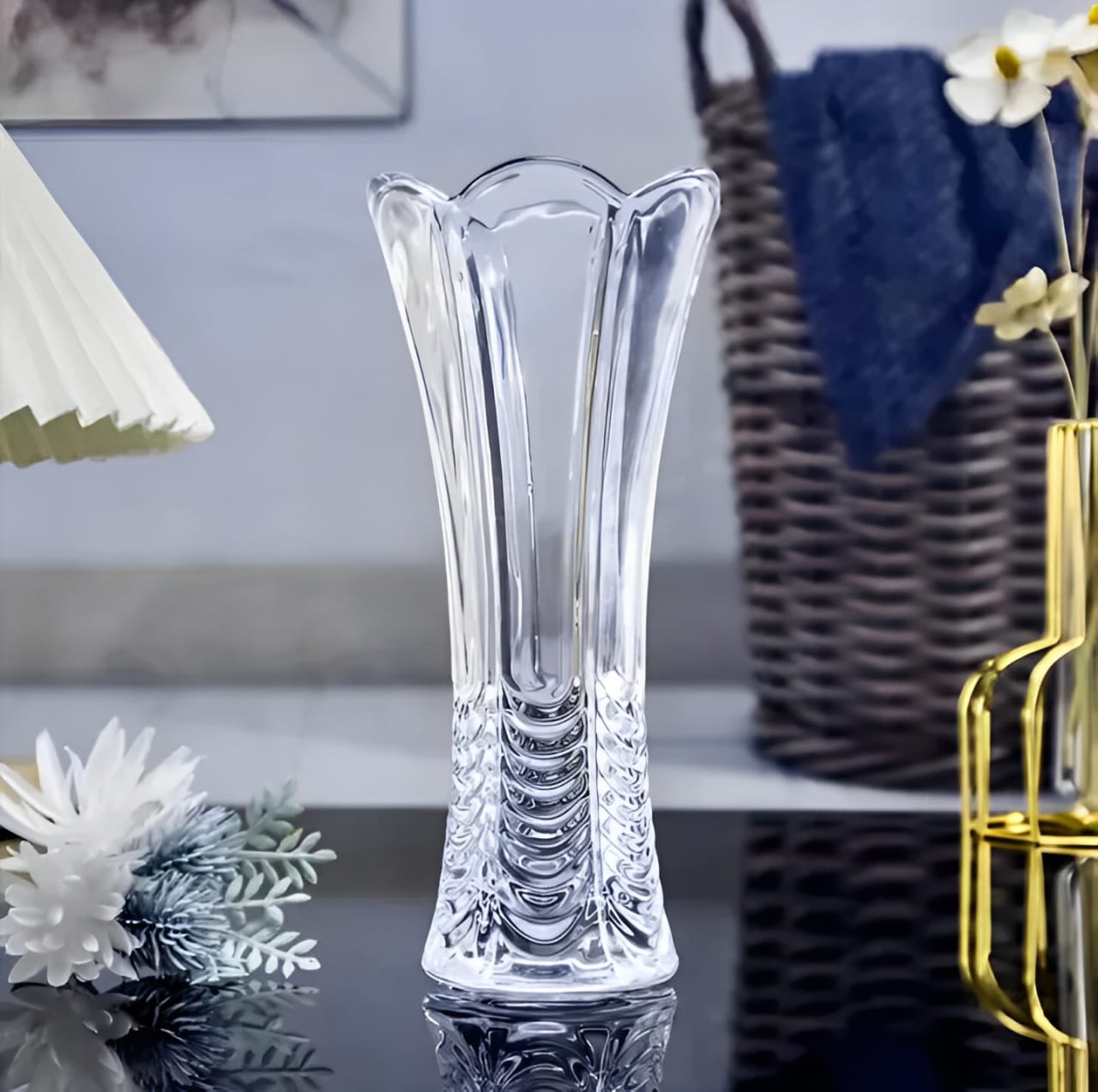 Clear Crystal Glass Vase