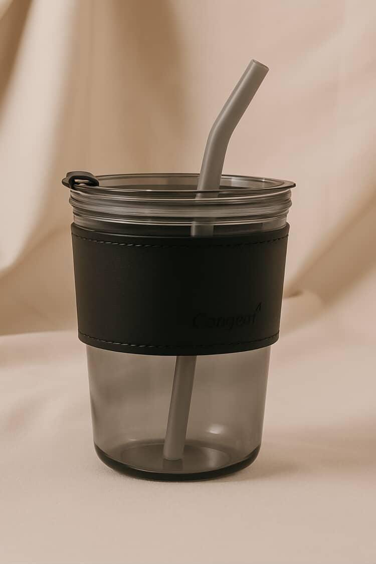 Reusable Tumbler with Plastic Straw