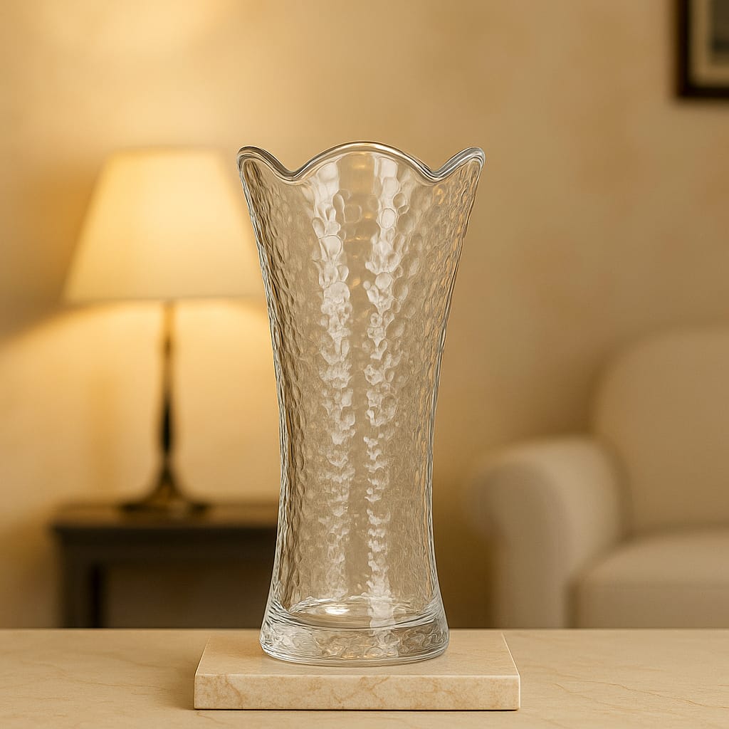 Dimple textured Glass Vase