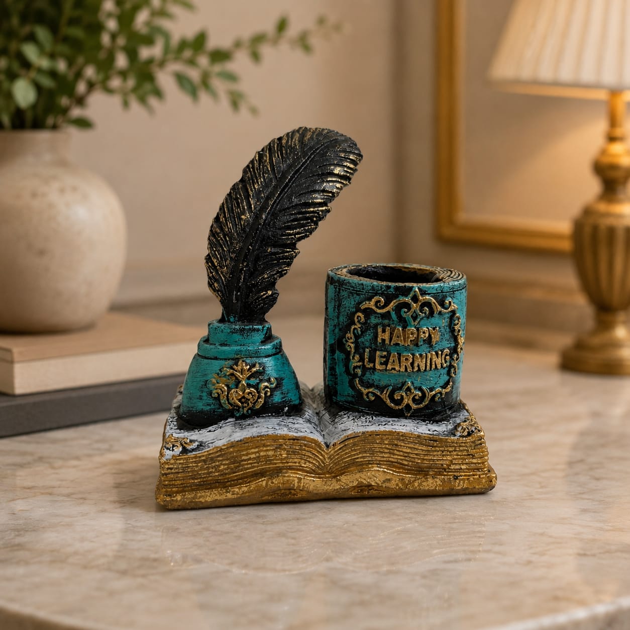 Book Feather Desk Decor