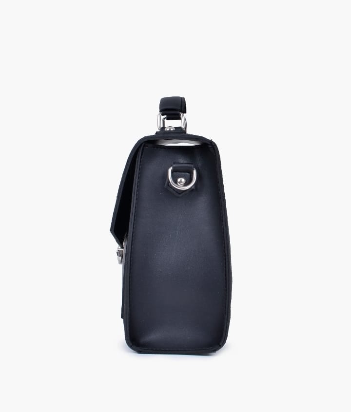 Elegant Black Leather Hand Bag