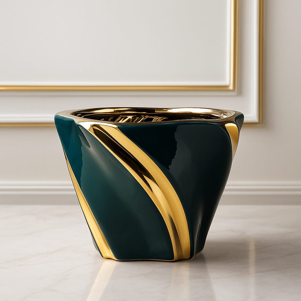 Emerald Gold Fusion Vase