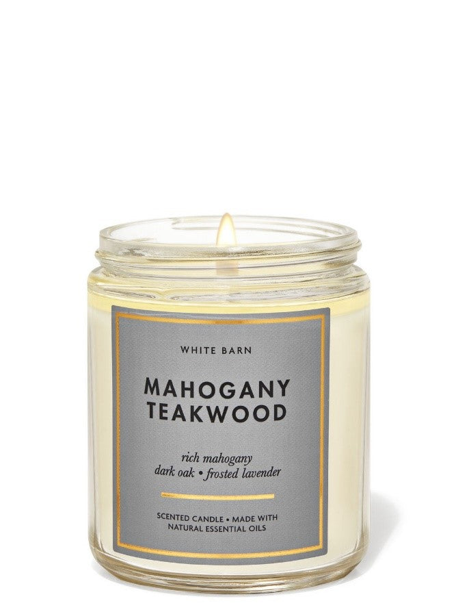 Mahogany Teakwood Scented Candle – Frosted Lavender