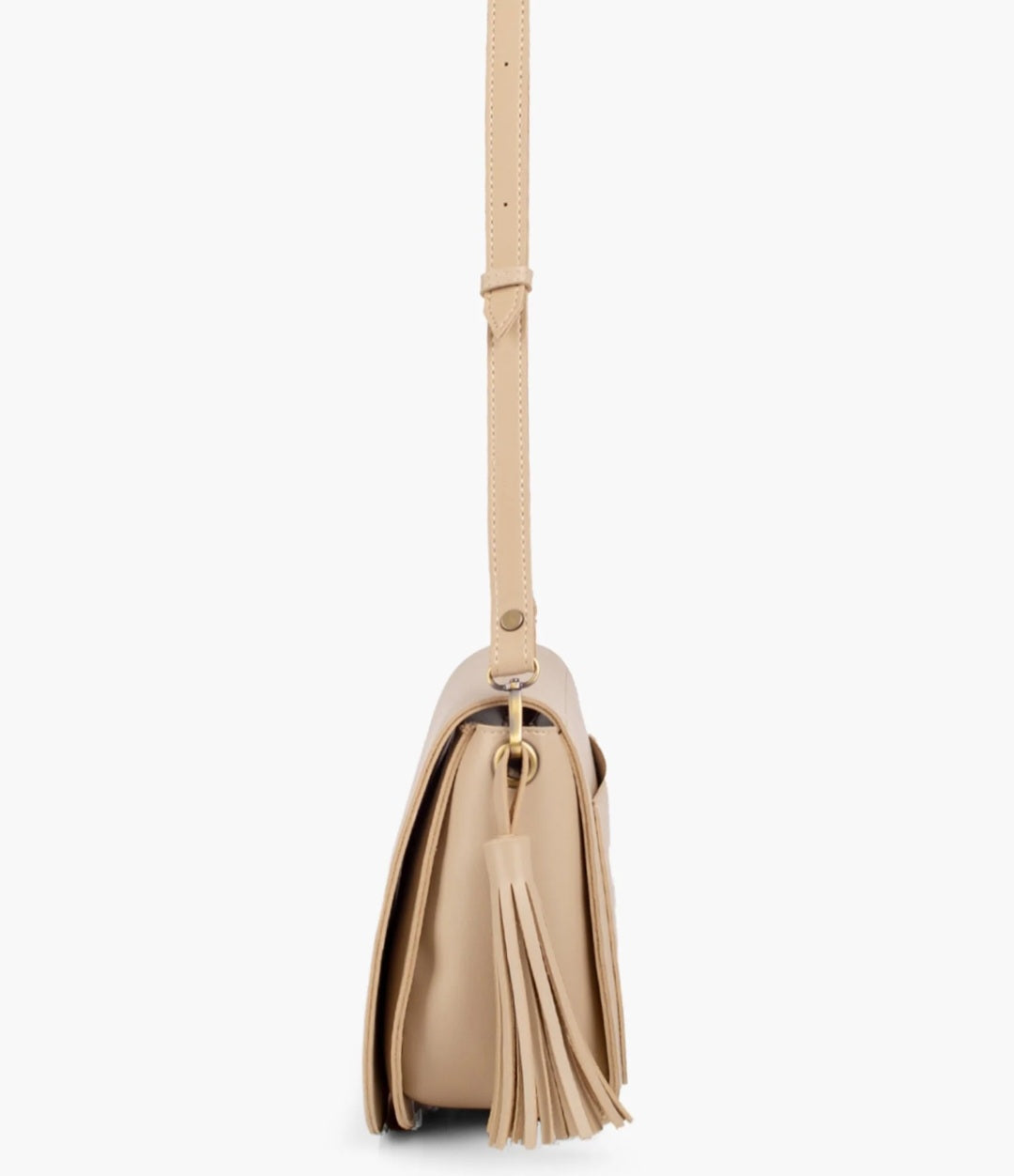 Beige Tassel Crossbody Bag