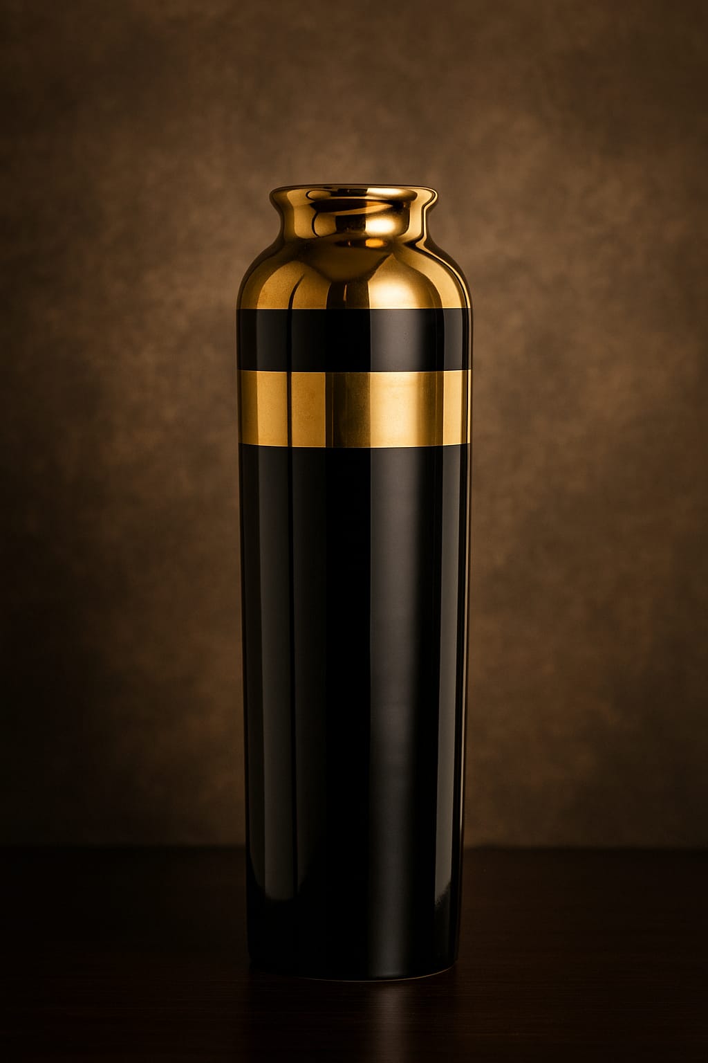 Luxe Noir Black Gold Vase