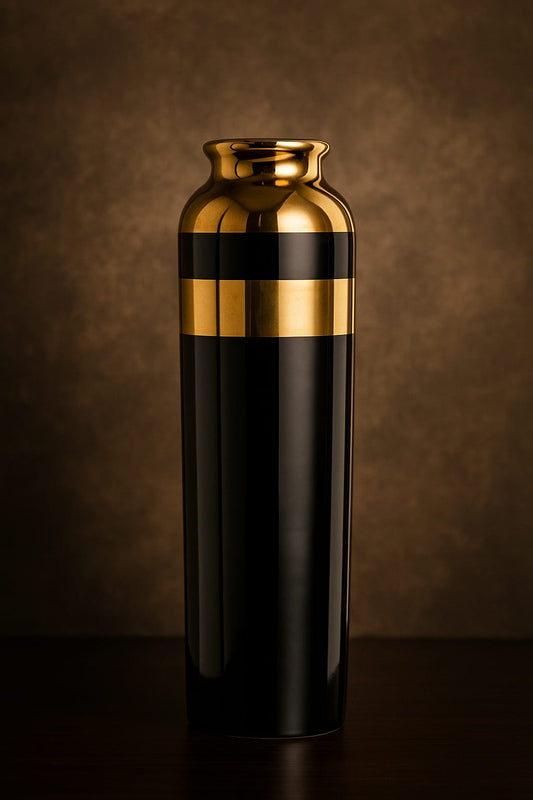 Luxe Noir Black Gold Vase