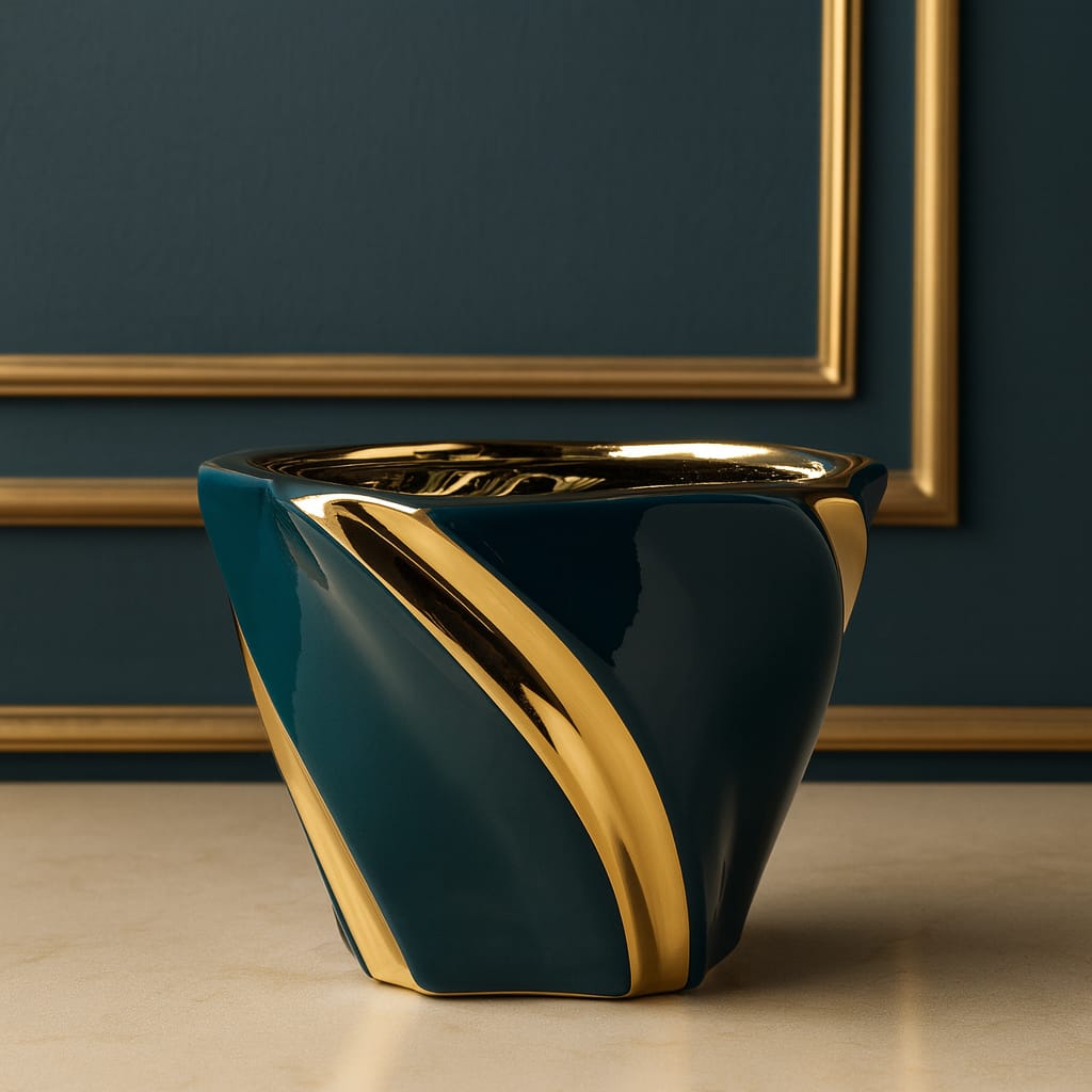 Emerald Gold Fusion Vase