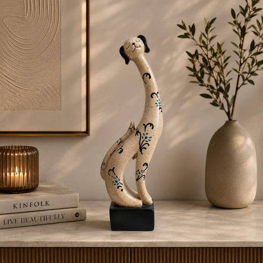 Hand-Painted Dog Sculpture