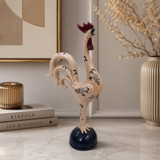Hand-Painted  Rooster Sculpture