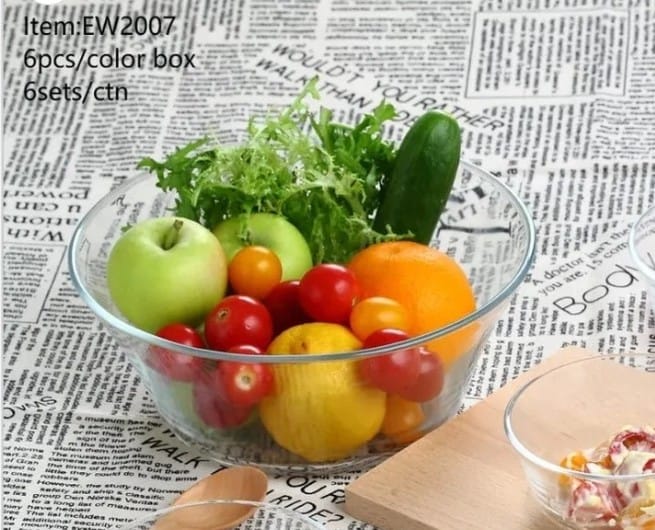 Set of 2 Glass Serving Bowls