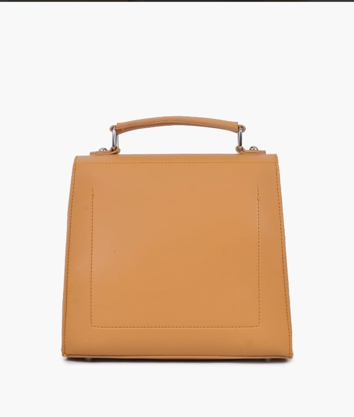 Elegant Mustard Leather Hand Bag