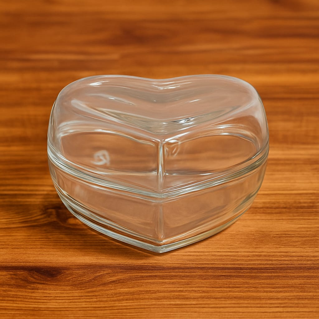Heart-Shaped Glass Container